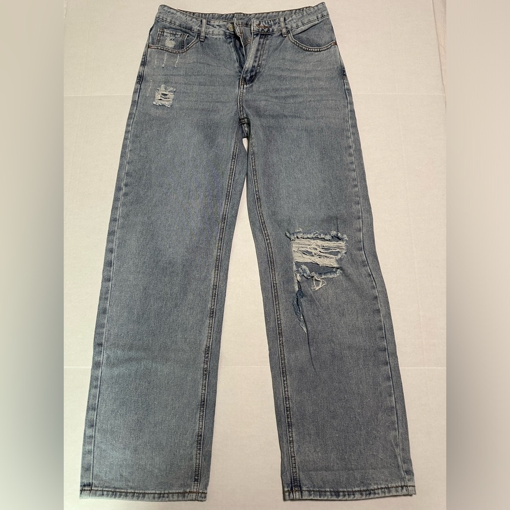 SHEIN Ripped Wide Leg Jeans